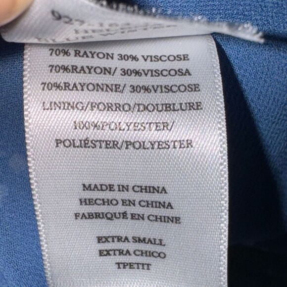 Rails Helena Dress Women's XS Blue Wisteria Button Front Side Zip S/S V Neck - Picture 7 of 7